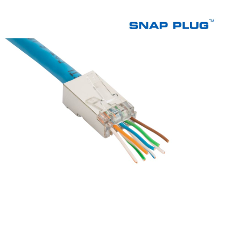 Cat6A STP 金屬內接地 穿透式水晶頭