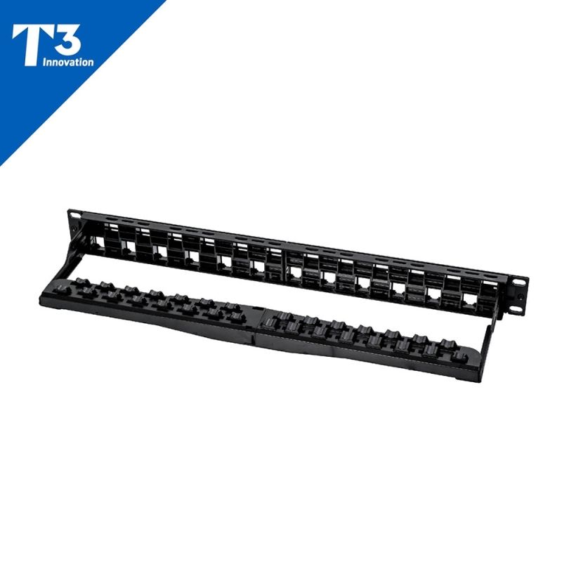 10G抗串擾 機櫃式跳線面板 - PNL-UTP-UN24P-1U-STAGGER