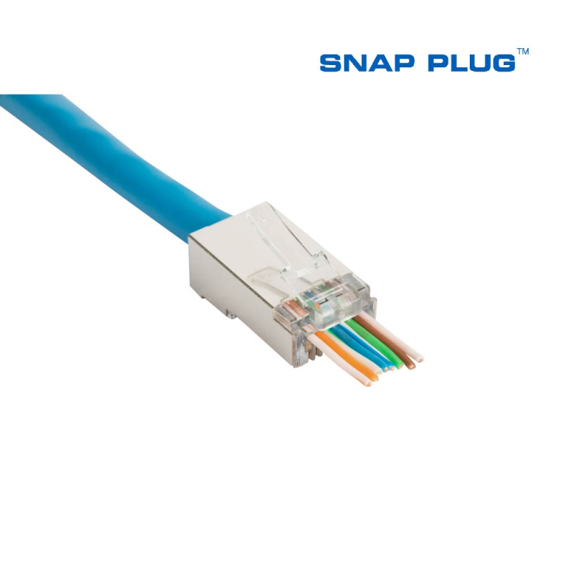 Cat6/5e STP 金屬內接地 穿透式水晶頭